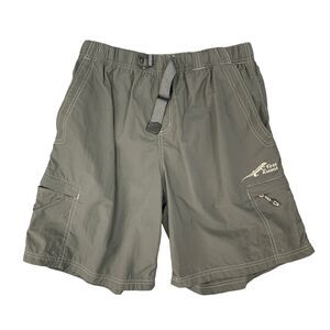 First Ascent Hiking Shorts Mens L Large Green Brief Lined Nylon Active Outdoor